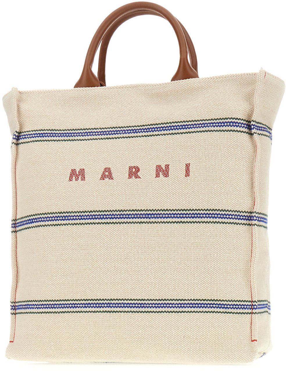 Marni Marni Sand canvas shopping bag Neutraal