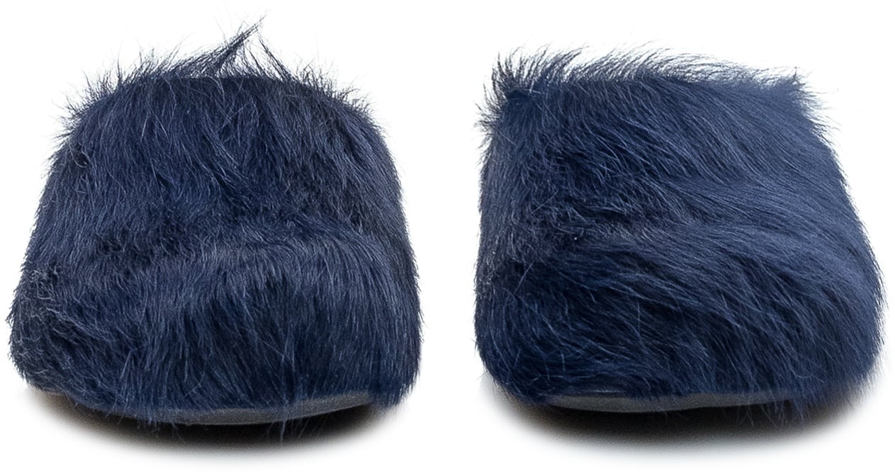 Marni Sabot Con Pelo E Suola Comfort Navy