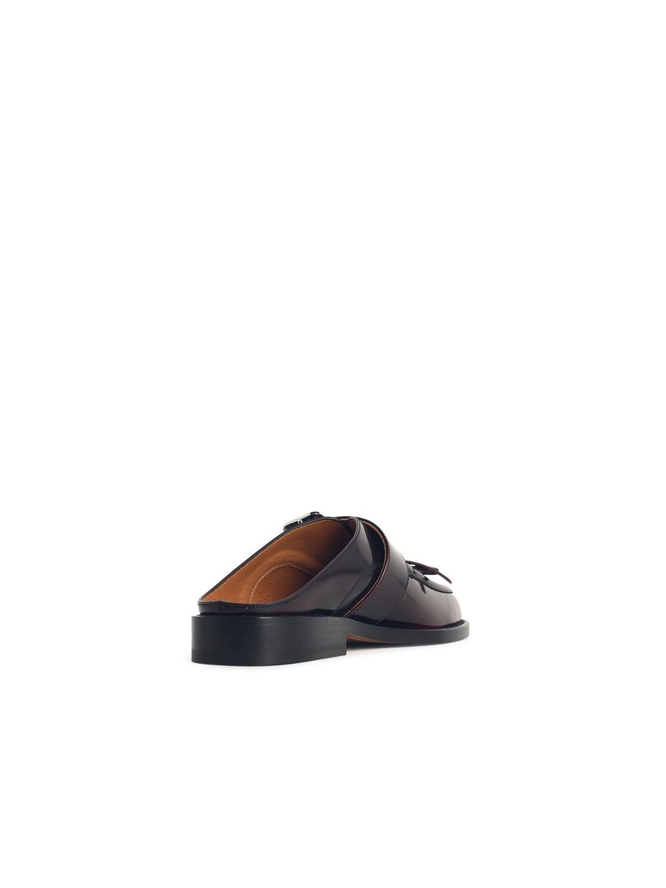 Marni Burgundy Leather Sabots Zwart