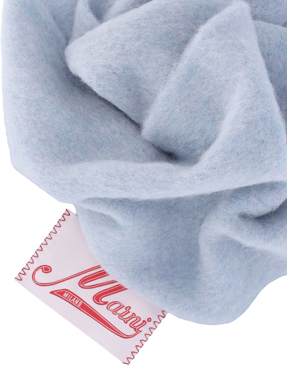 Marni Light Blue Alpaca Fringed Scarf Blauw