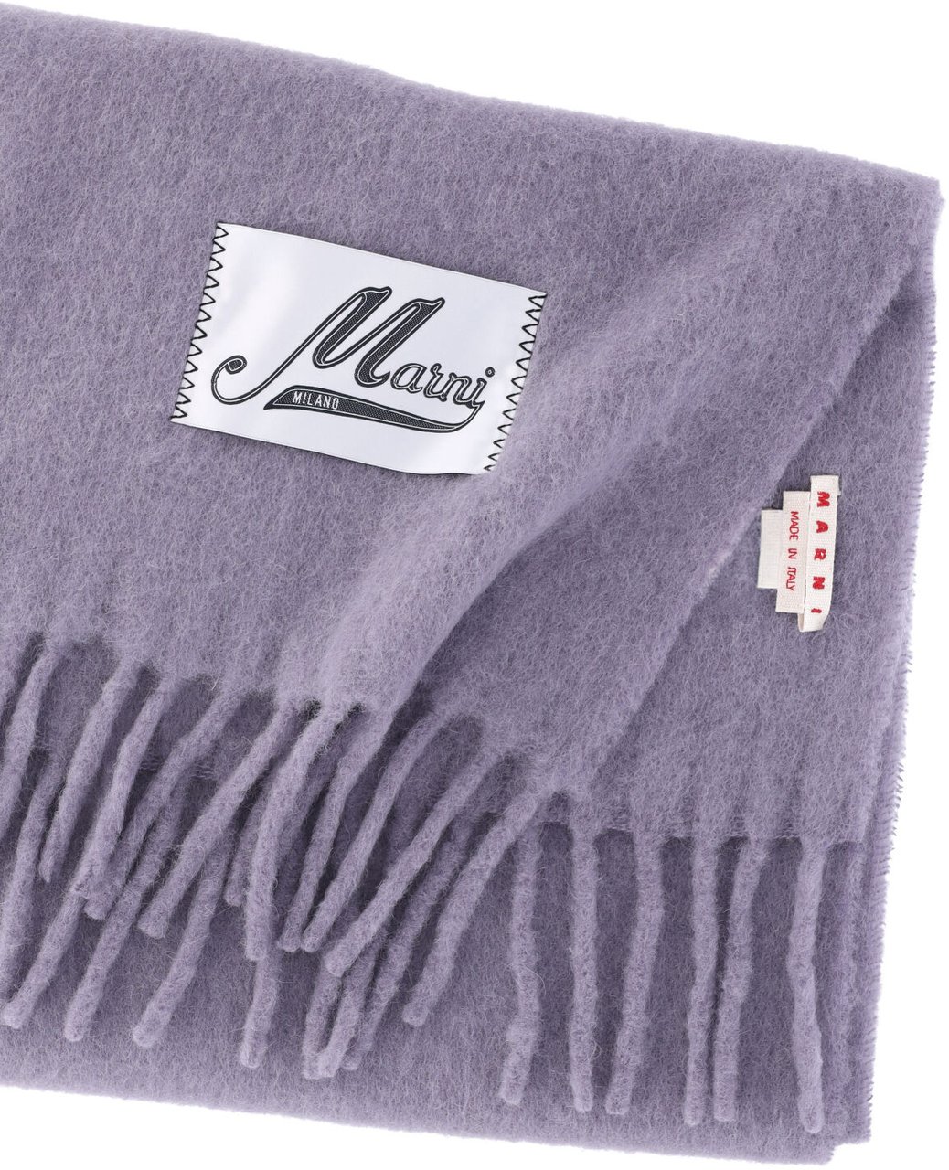 Marni Viola Alpaca Blend Fringed Scarf Paars