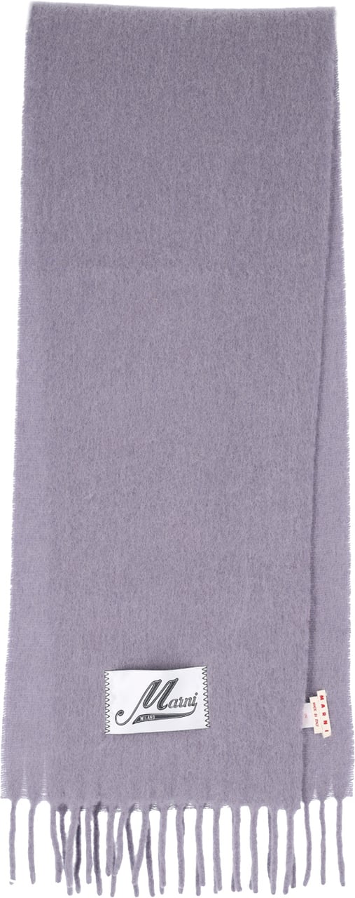 Marni Viola Alpaca Blend Fringed Scarf Paars