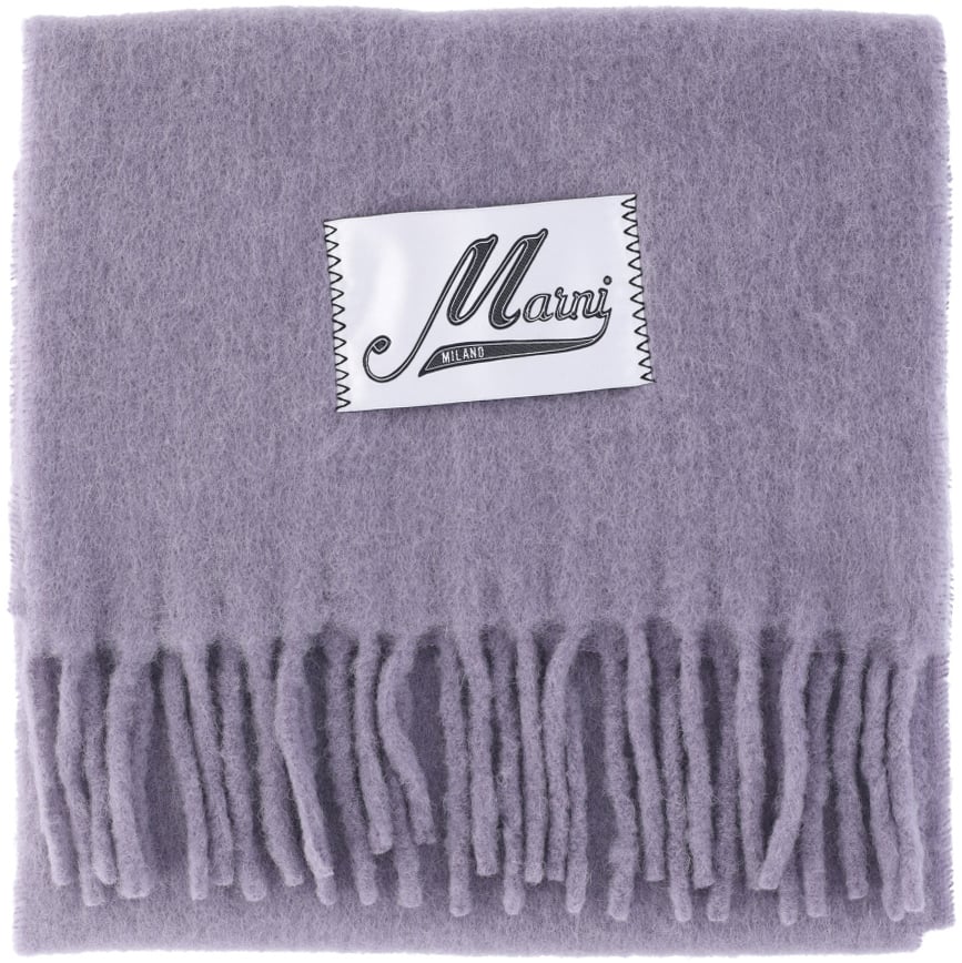 Marni Viola Alpaca Blend Fringed Scarf Paars