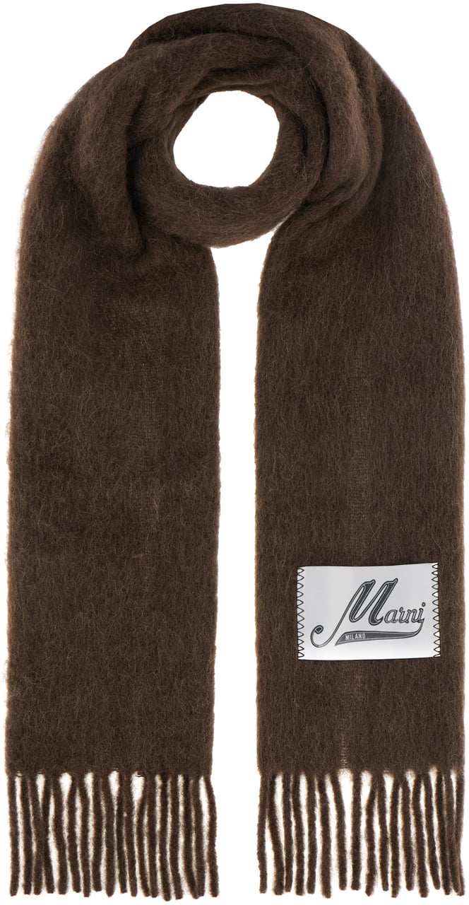 Marni Marni Chocolate alpaca blend scarf Bruin