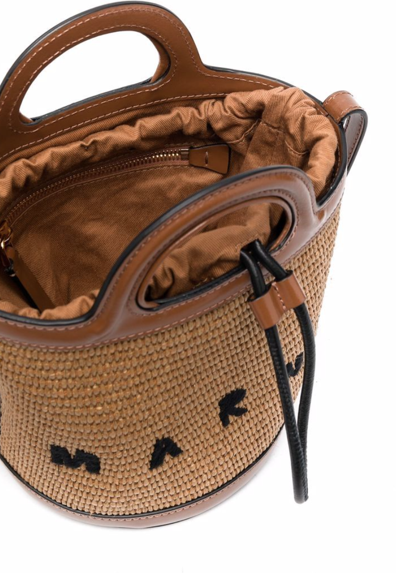 Marni Tropicalia Mini Bucket Bag Bruin