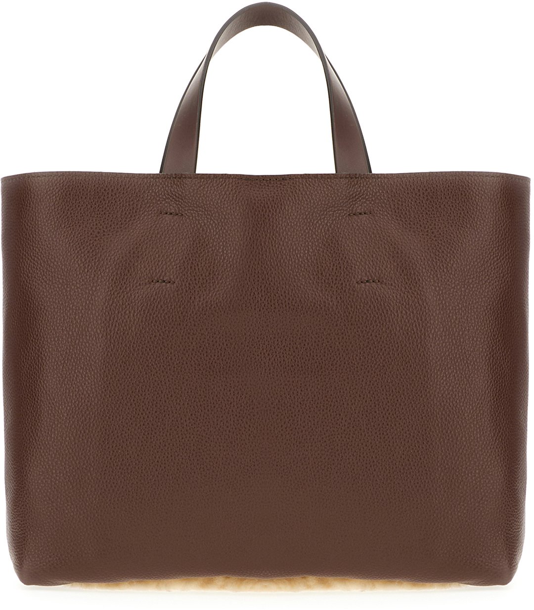 Marni Two-tone leather and shearling Museo Furry handbag Divers