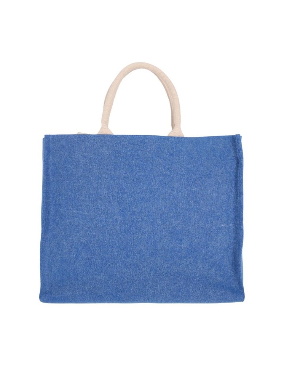 Marni Rectangular Denim Tote Bag With Design Blauw