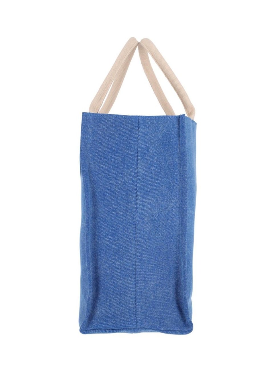 Marni Rectangular Denim Tote Bag With Design Blauw