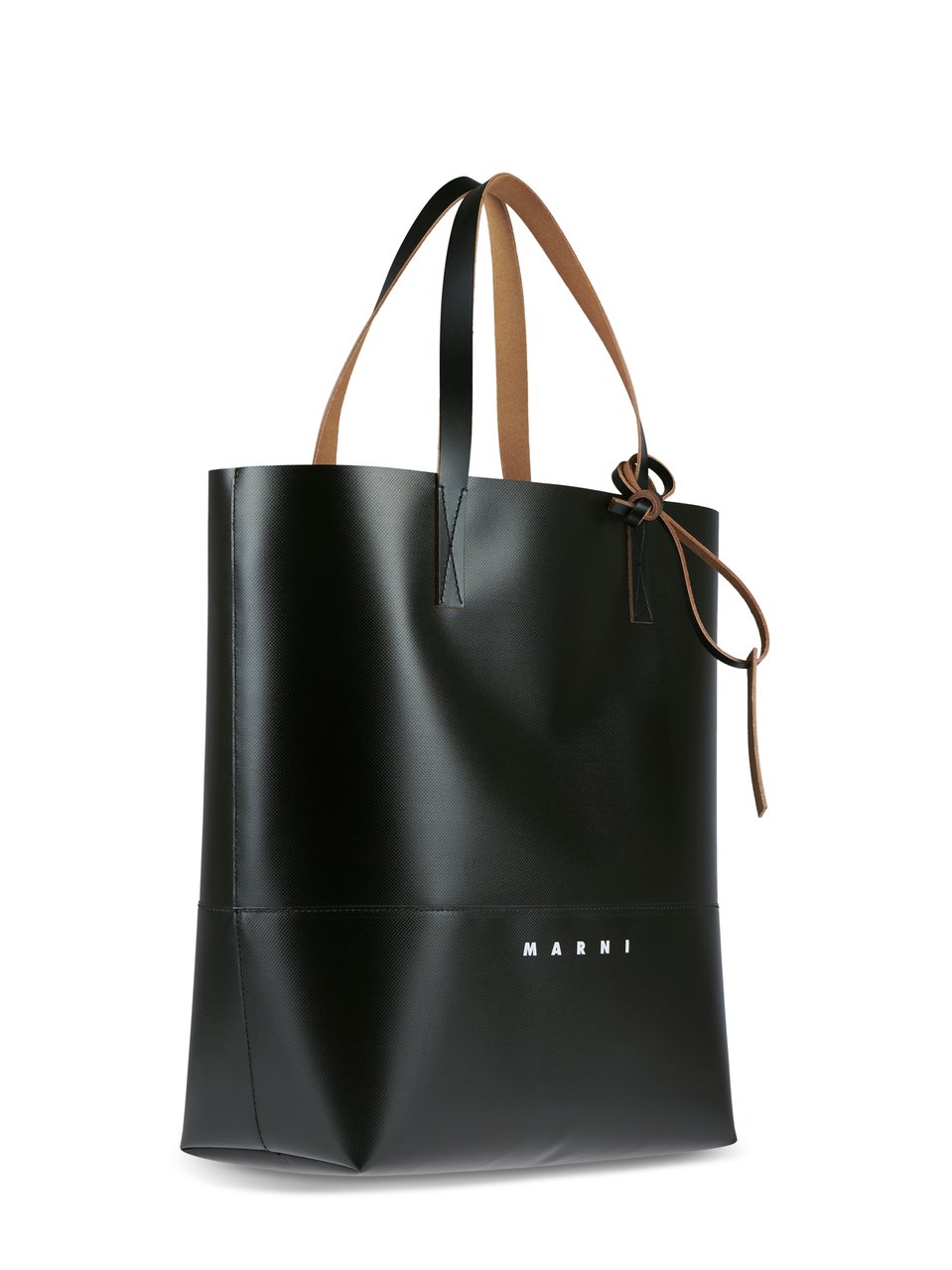 Marni Structured Tote Bag in Smooth Ovine Leather Zwart