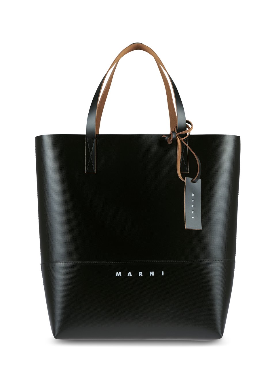 Marni Structured Tote Bag in Smooth Ovine Leather Zwart