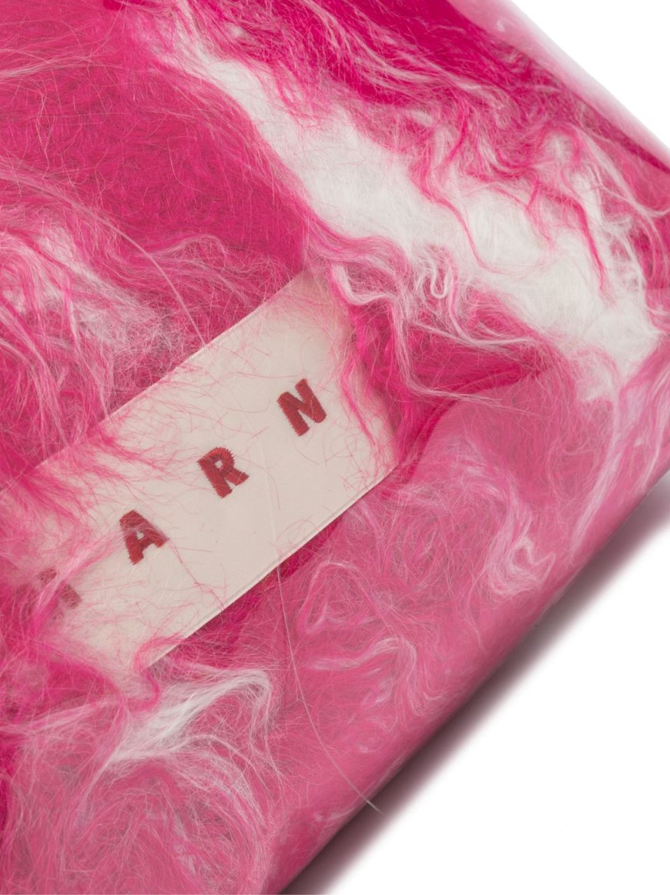 Marni Logo Patch Covered Shearling Tote Bag Roze