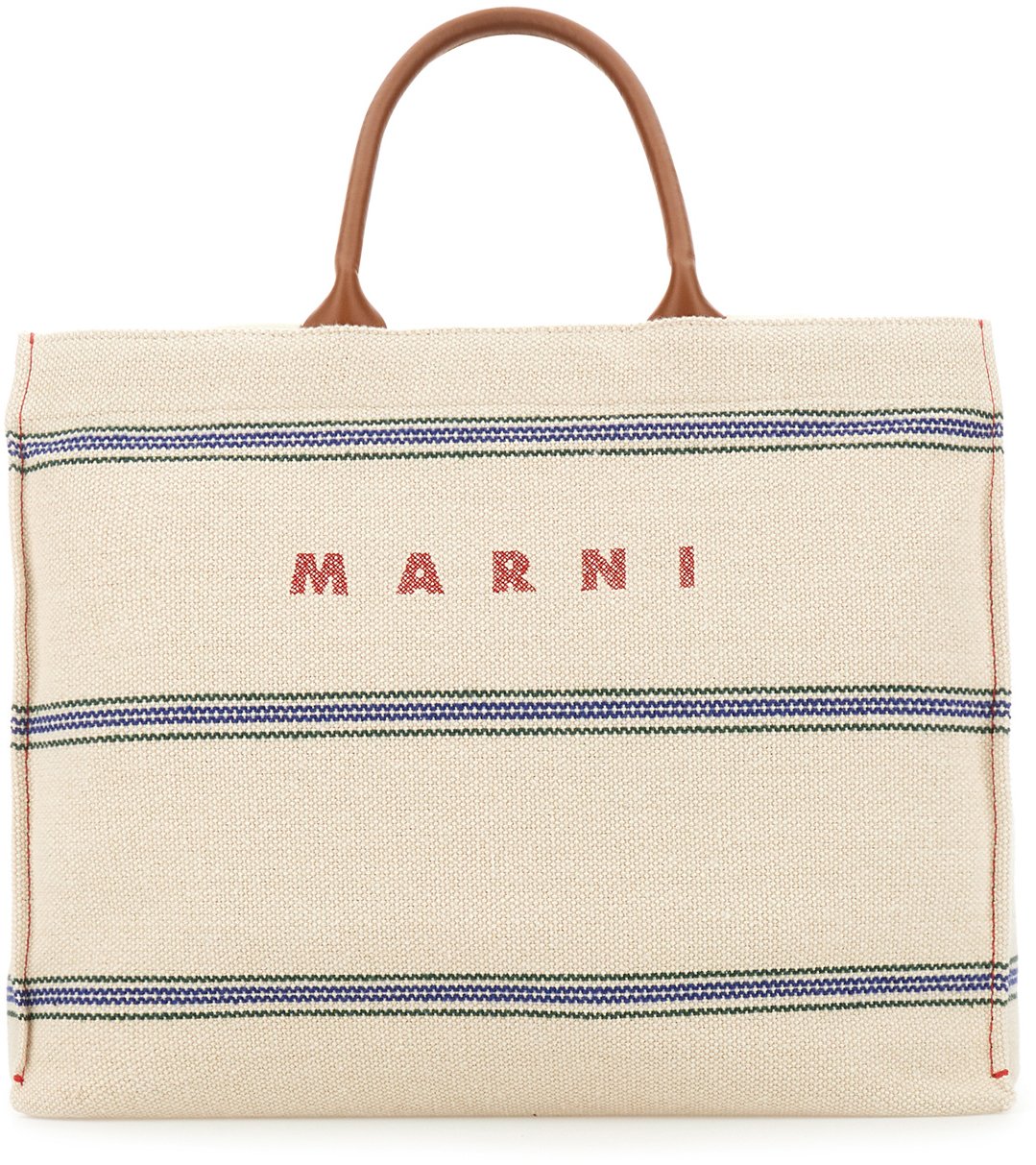 Marni Marni Embroidered cotton blend shopping bag Divers