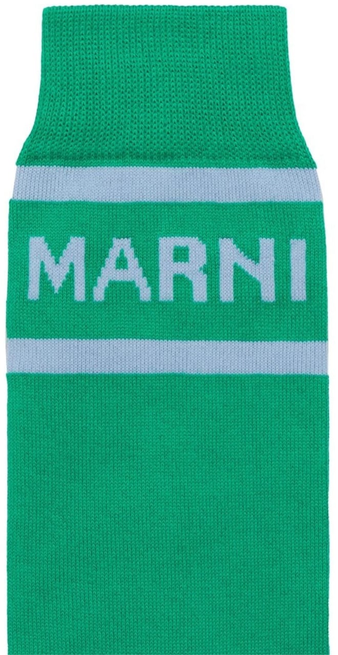 Marni Logo Intarsia Color-block Socks Groen
