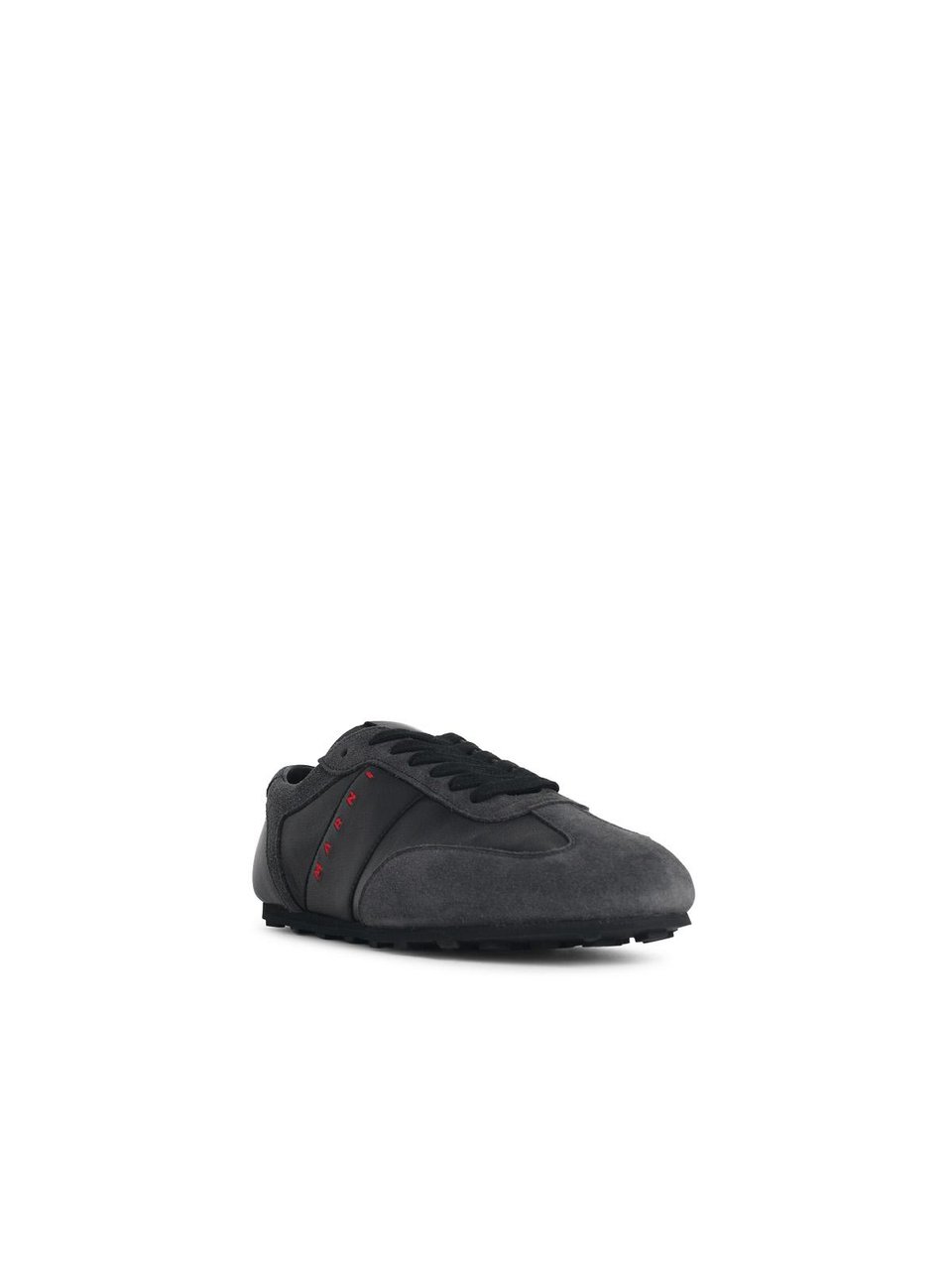 Marni 'Softy Soccer' Black And Grey Leather Sneakers Zwart