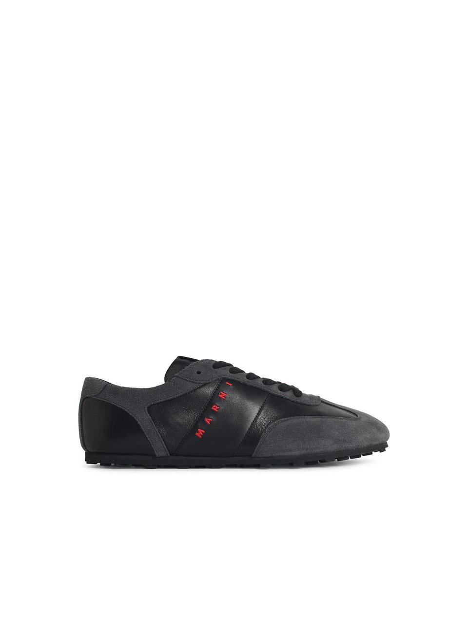 Marni 'Softy Soccer' Black And Grey Leather Sneakers Zwart