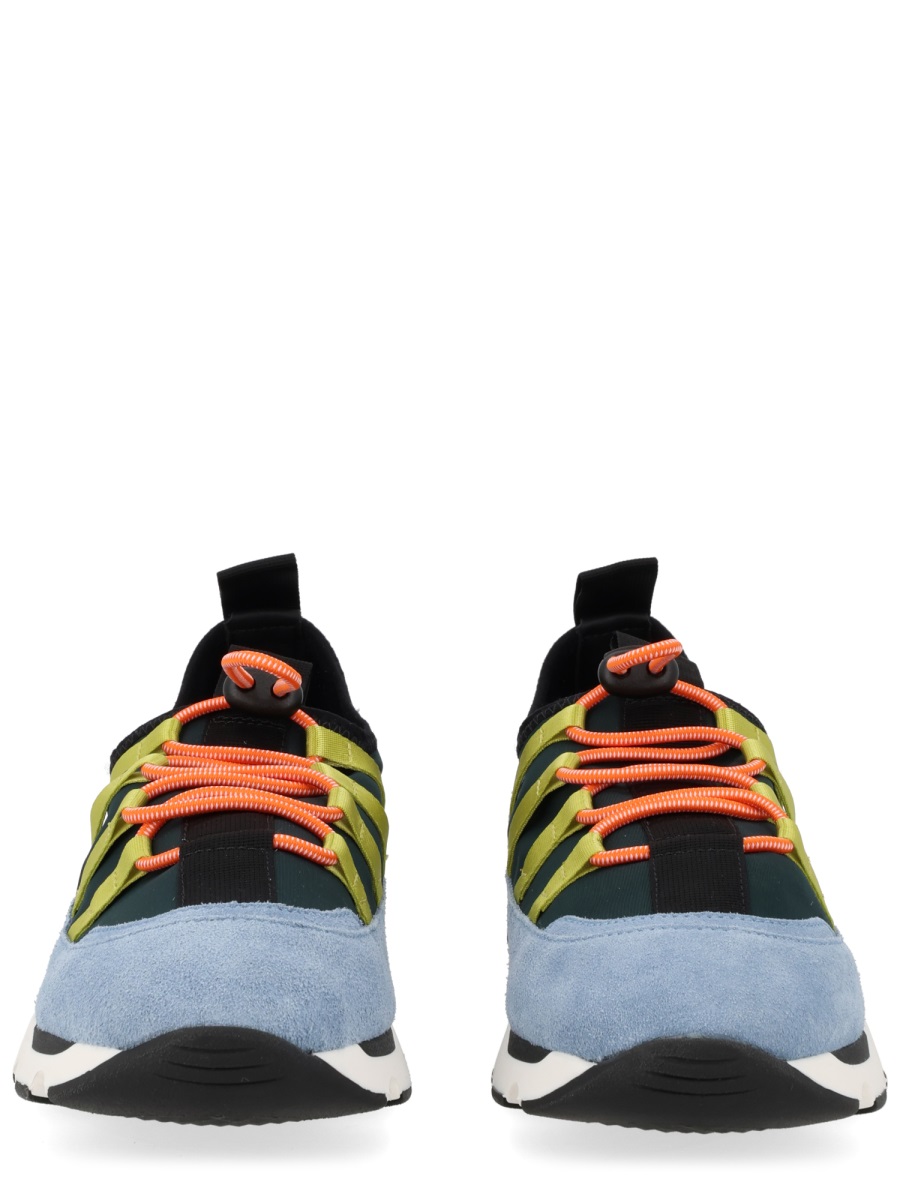 Marni Blue Suede Elastic Laces Sneakers Grijs