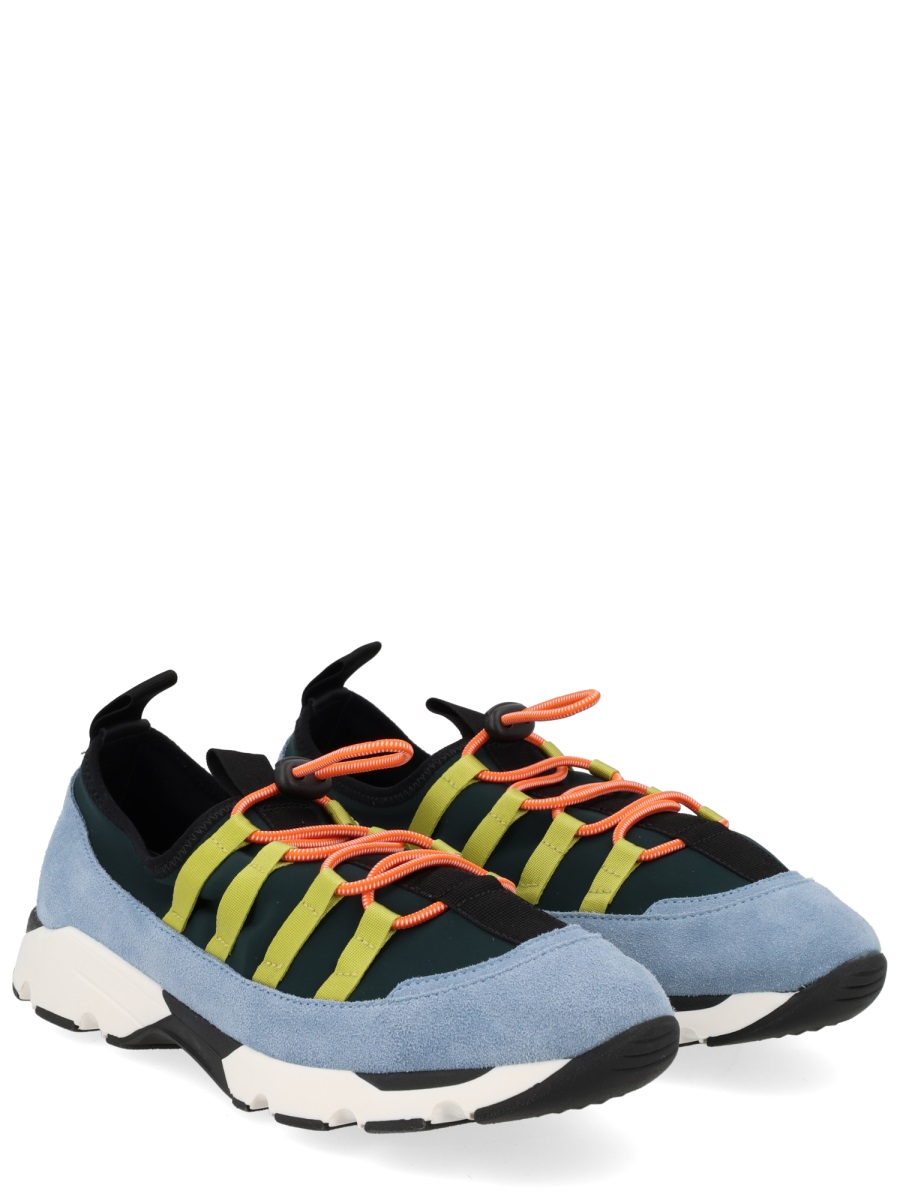 Marni Blue Suede Elastic Laces Sneakers Grijs