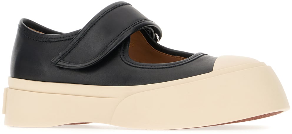 Marni Marni Black nappa leather Mary Jane ballerinas Zwart