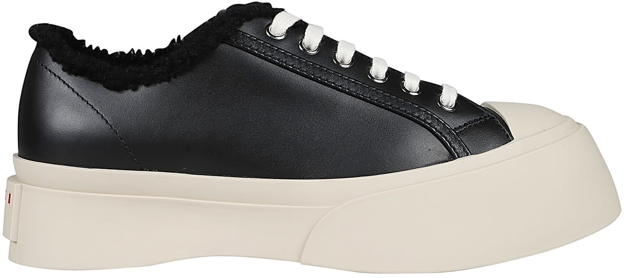 Marni Pablo Lace Up Shearling Sneakers Black Zwart