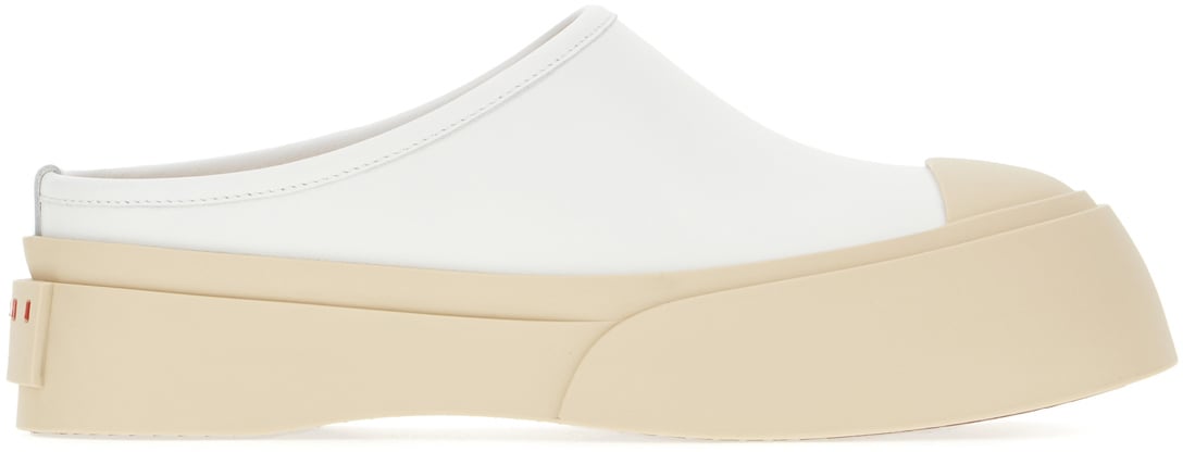 Marni Marni White leather slippers Wit