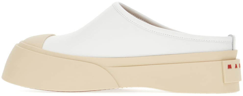 Marni Marni White leather slippers Wit