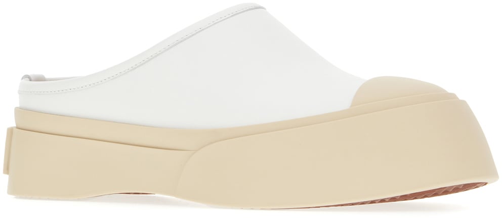Marni Marni White leather slippers Wit