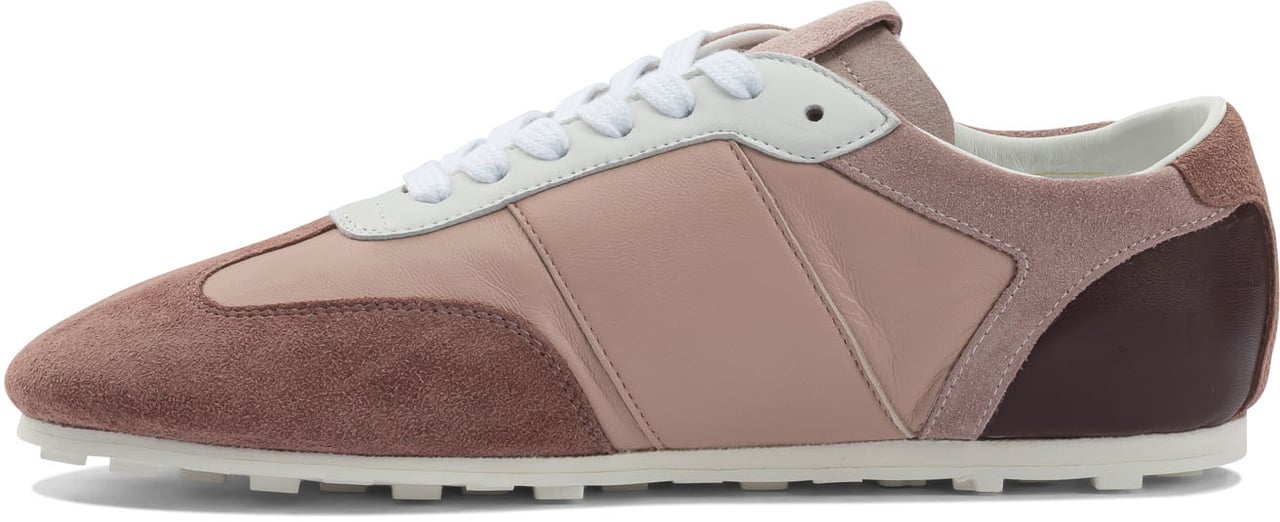 Marni Leather sneaker with logo Roze
