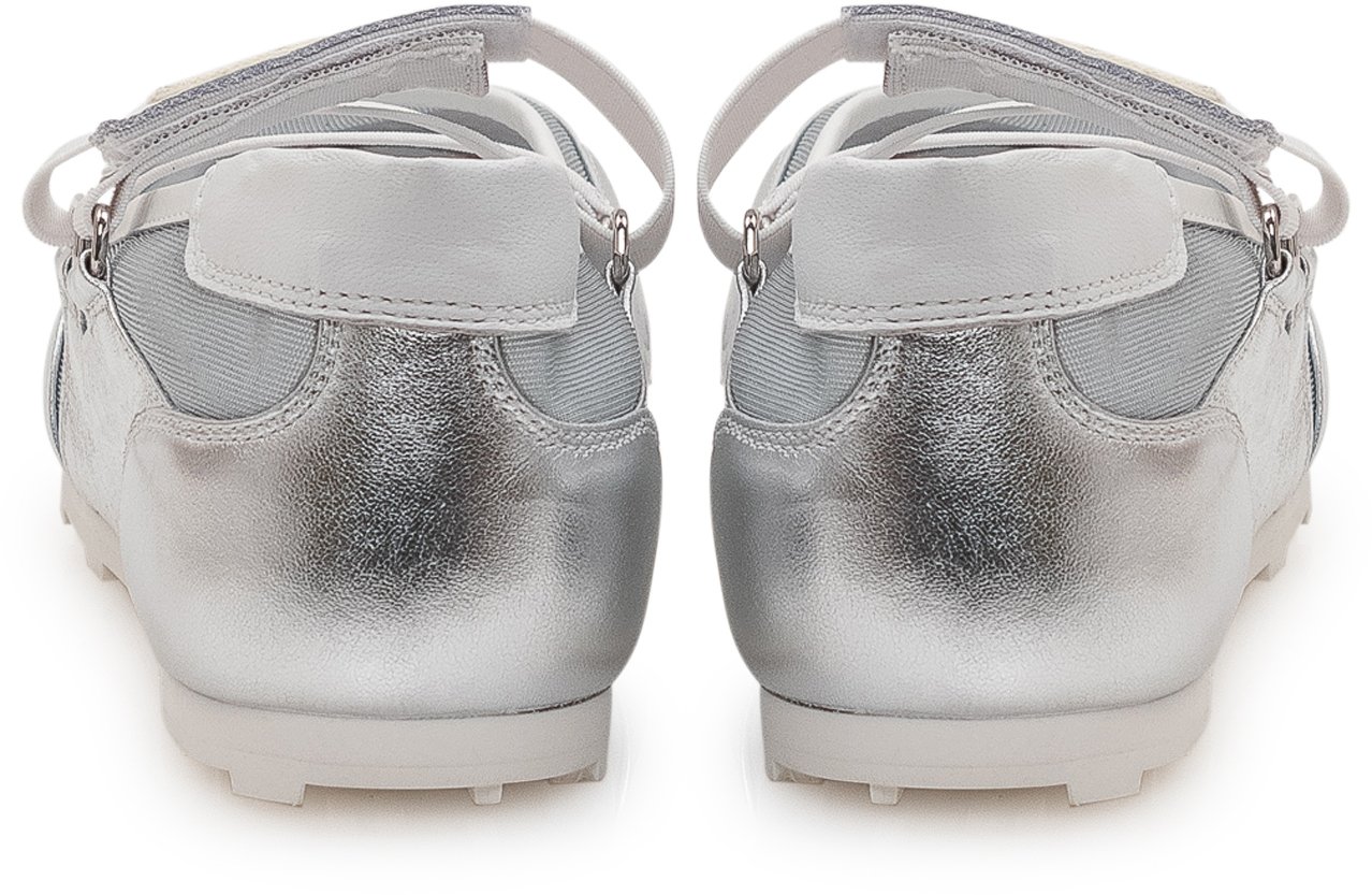 Marni Ballerine con Doppio Cinturino e Inserto in Rete Zilver