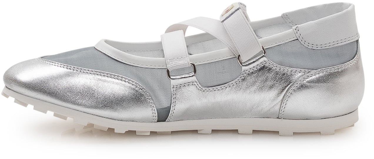 Marni Ballerine con Doppio Cinturino e Inserto in Rete Zilver
