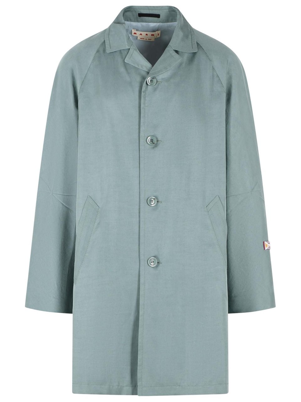 Marni Green 'Lyocell' Trench Coat Grijs