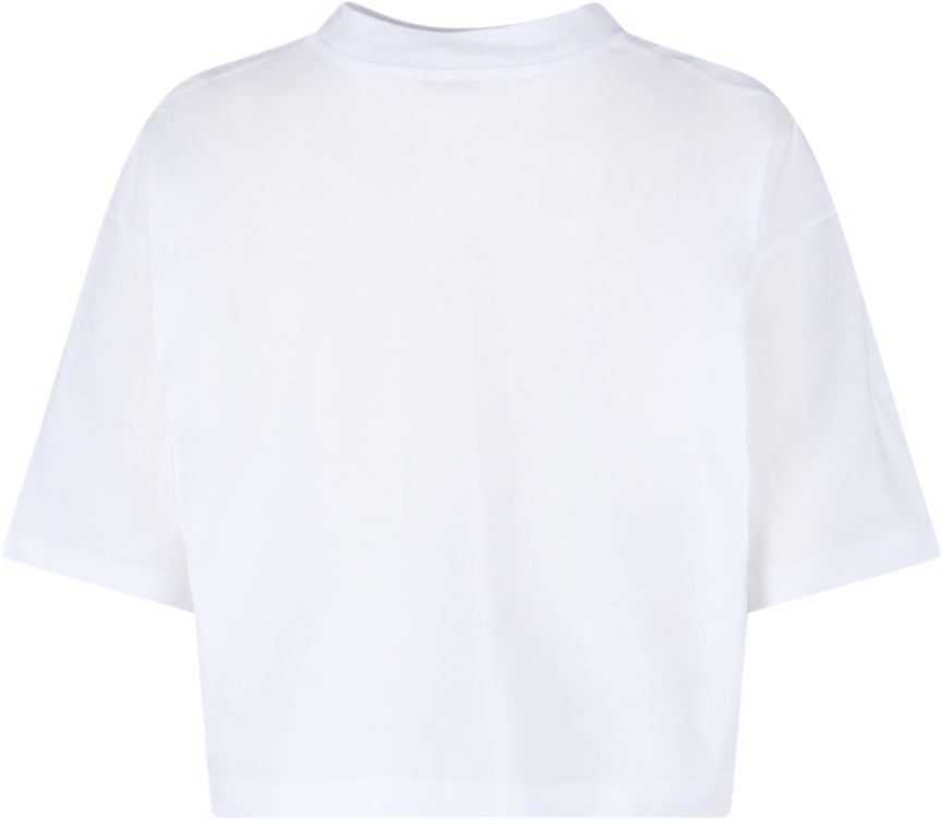 Marni Minimalist White T-Shirt With Round Neckline And Short Sleeves Wit