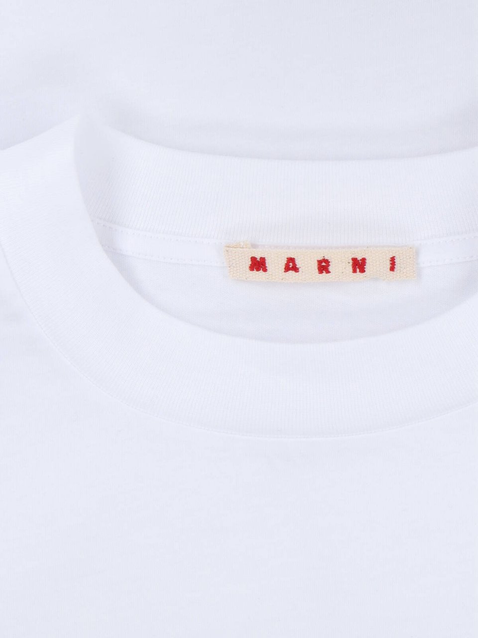 Marni Minimalist White T-Shirt With Round Neckline And Short Sleeves Wit