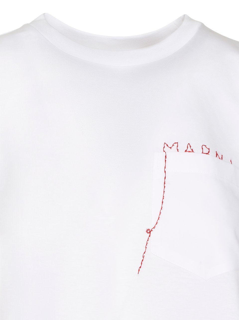 Marni White Short-Sleeved T-Shirt with Chest Pocket Wit