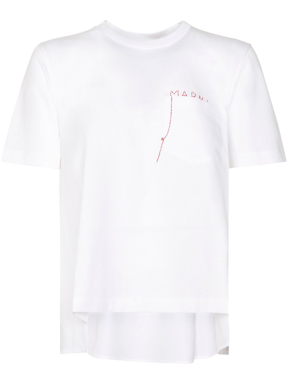 Marni White Short-Sleeved T-Shirt with Chest Pocket Wit