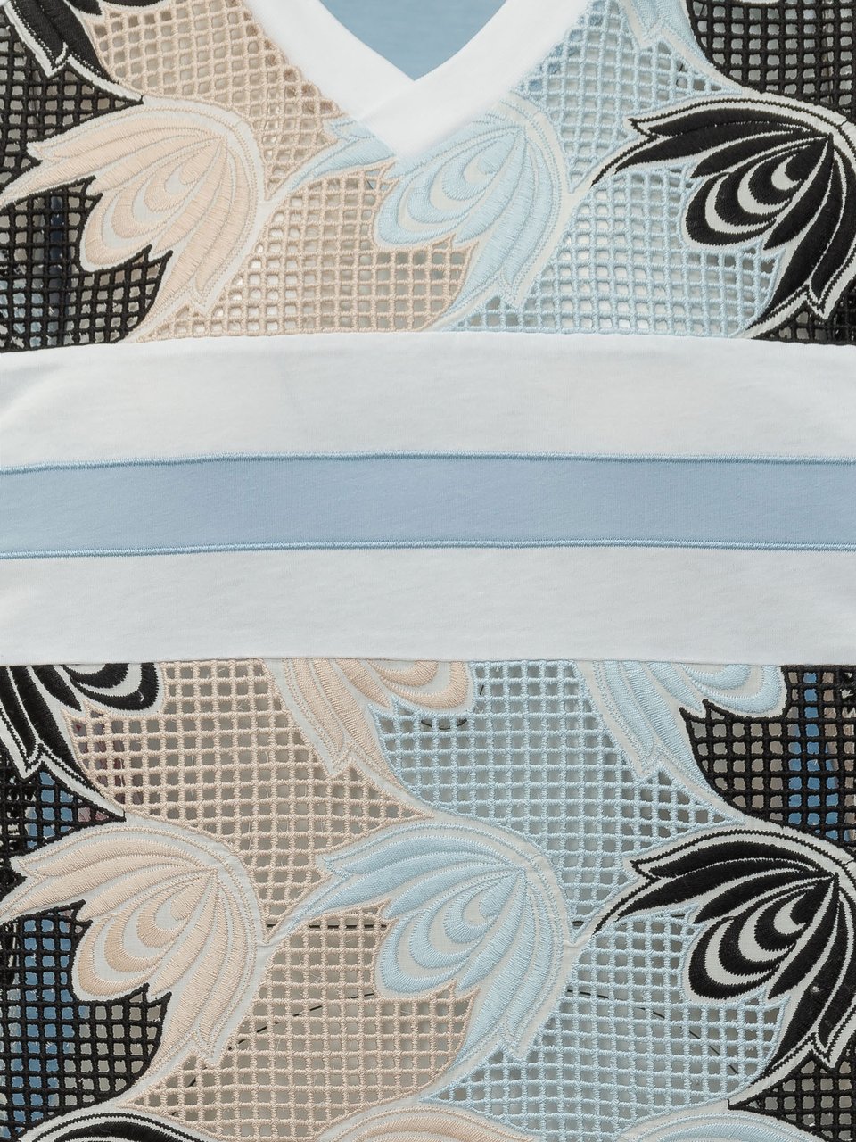 Marni T-shirt con Inserto Grafico Lichtblauw