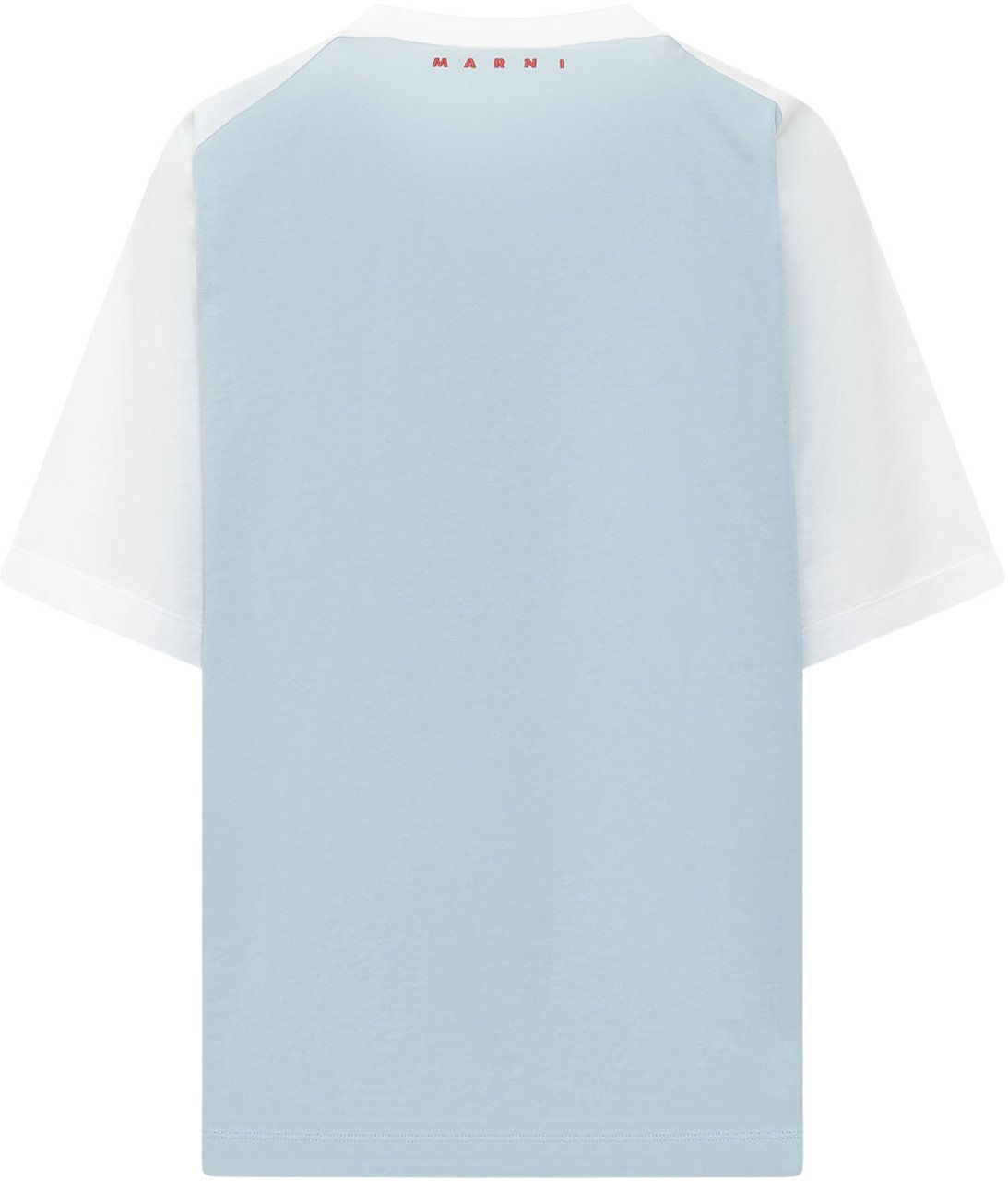 Marni T-shirt con Inserto Grafico Lichtblauw