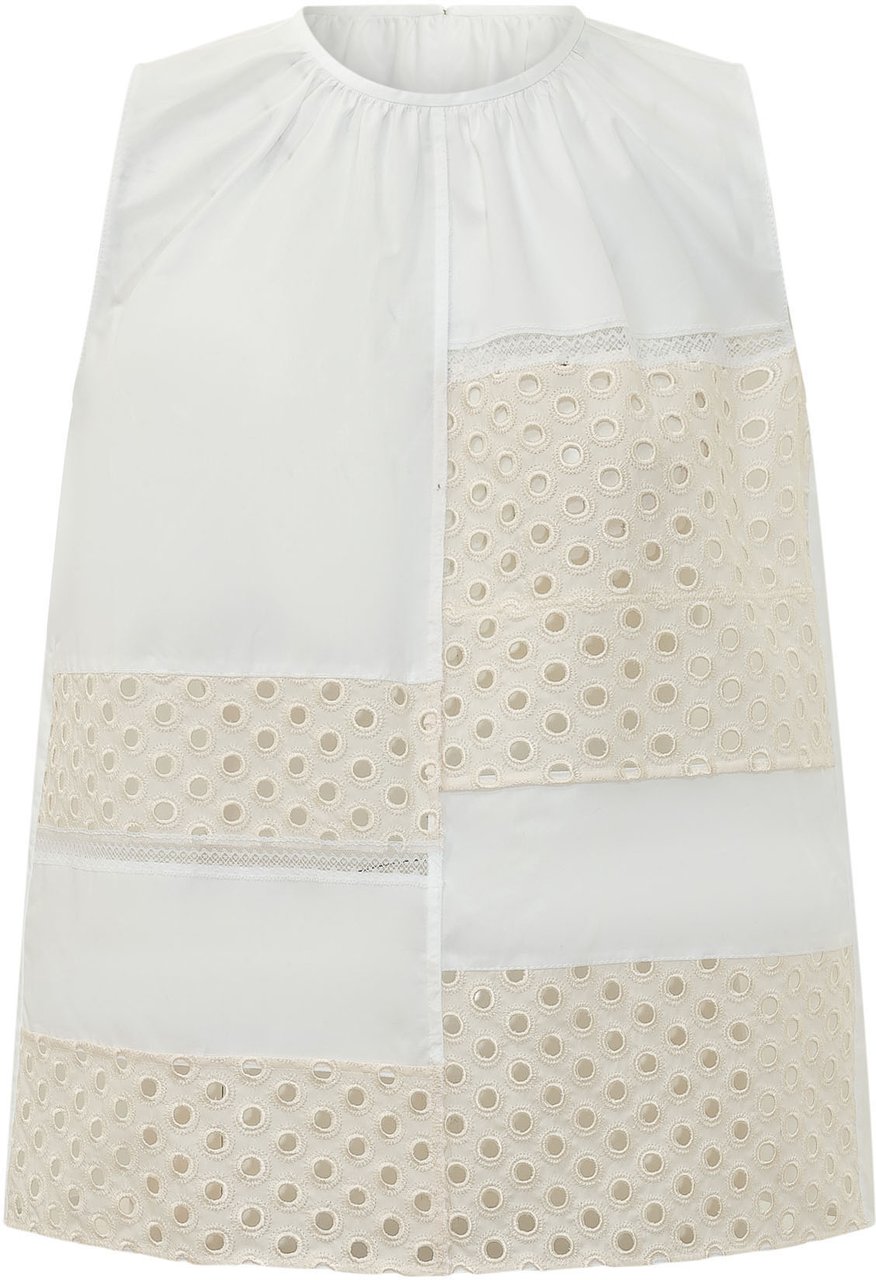 Marni Top Senza Maniche con Inserti Ricamati Wit
