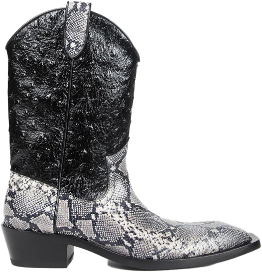 Martine Rose COWBOY BOOT GREY AND BLACK Grijs
