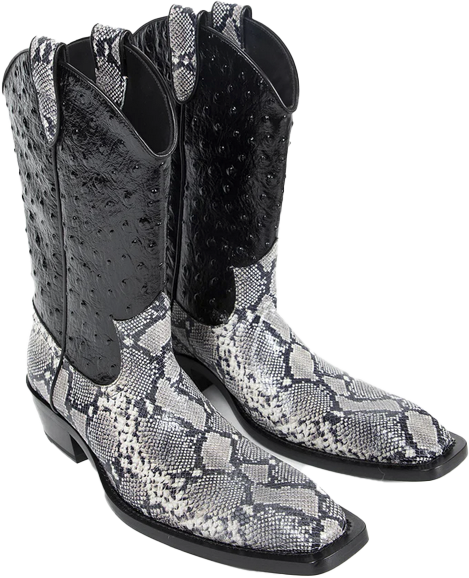 Martine Rose COWBOY BOOT GREY AND BLACK Grijs