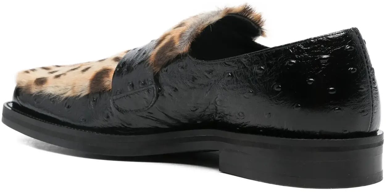 Martine Rose Champagne Cap Square Toe Loafer Black Zwart