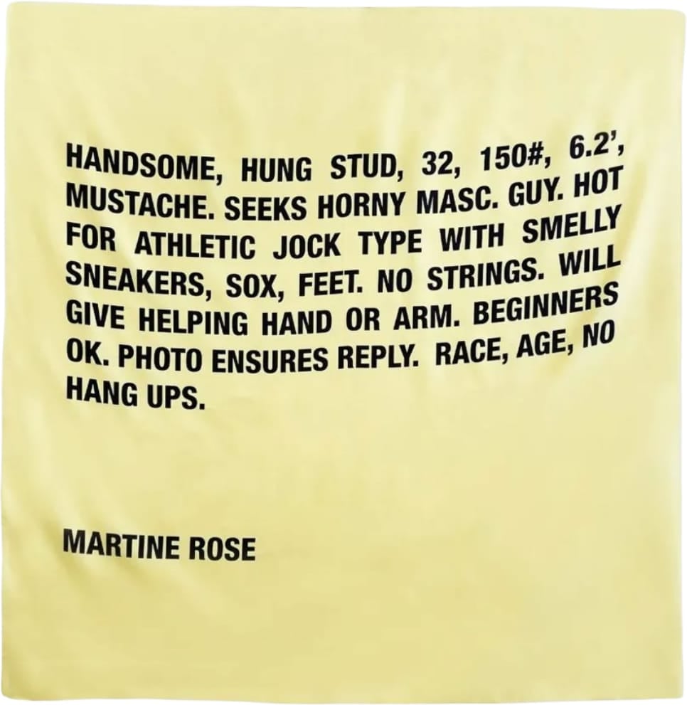 Martine Rose Classified Scarf Yellow Geel