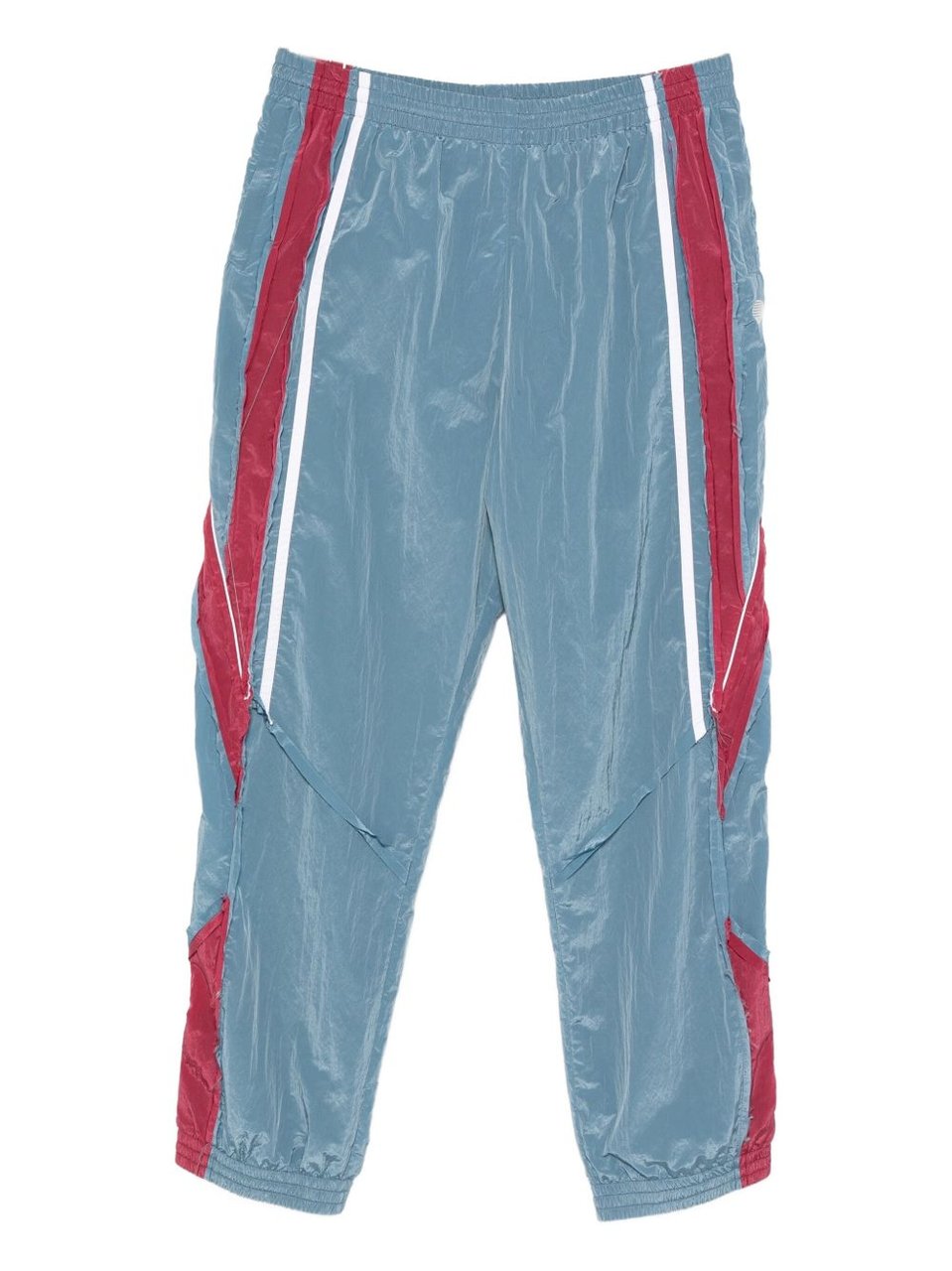 Martine Rose Layered Design Casual Pants With Bold Stripes Blauw