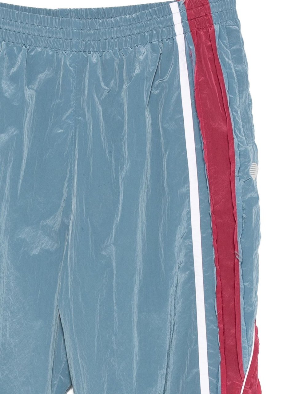 Martine Rose Layered Design Casual Pants With Bold Stripes Blauw