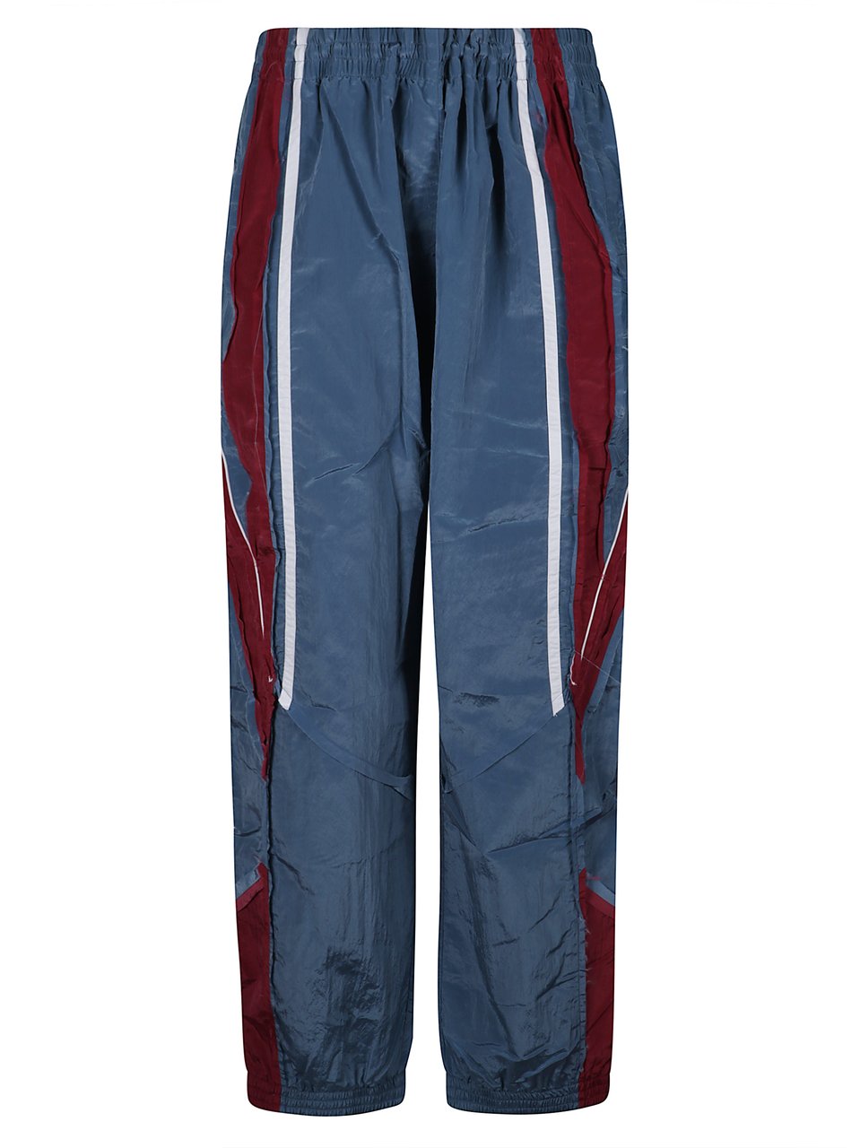 Martine Rose Layered Design Casual Pants With Bold Stripes Blauw
