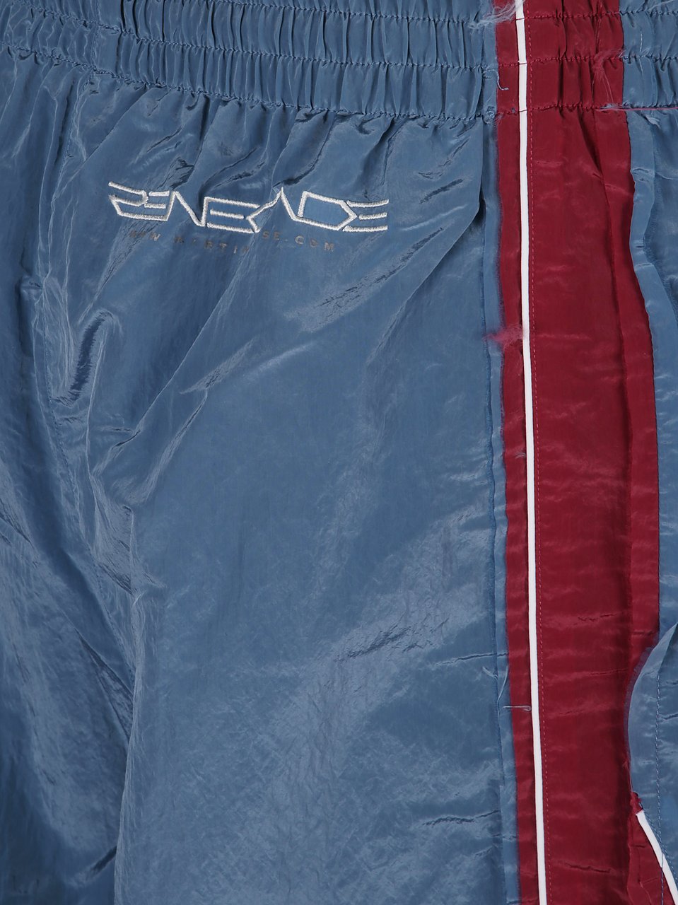 Martine Rose Layered Design Casual Pants With Bold Stripes Blauw