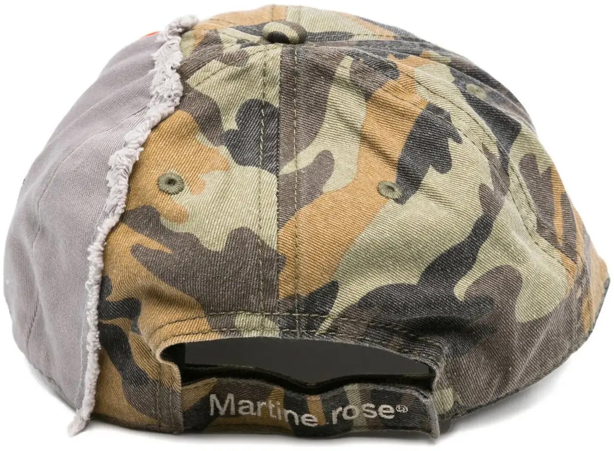 Martine Rose Collage Cap Green Camo Groen