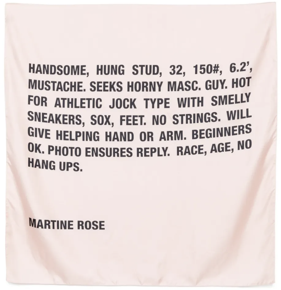 Martine Rose Classified Scarf Pale Pink Roze