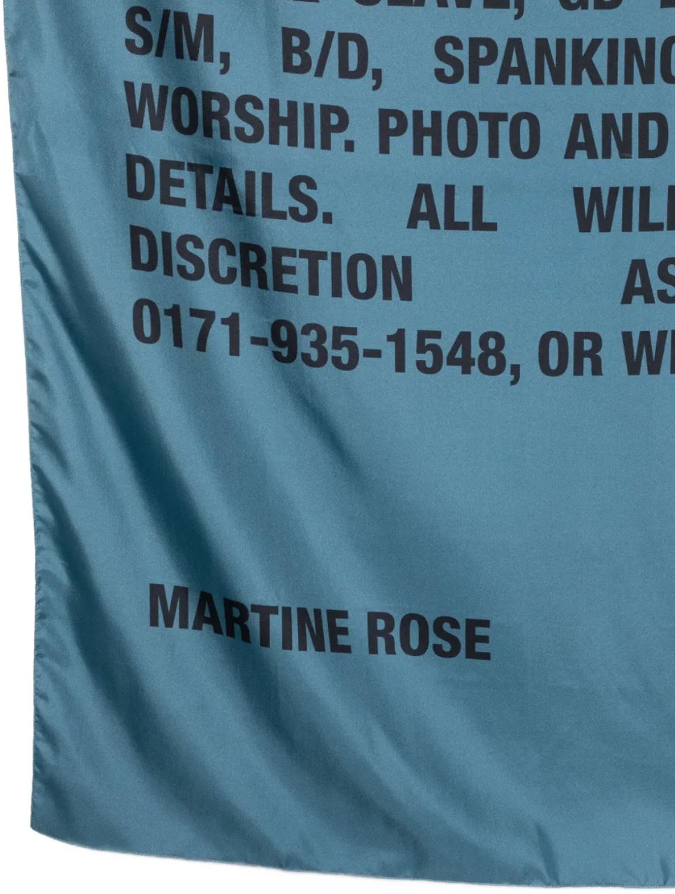 Martine Rose Classified Scarf Blue Teal Blauw