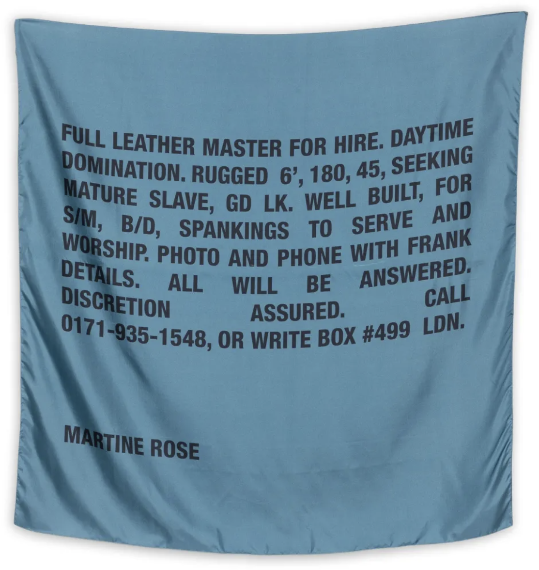 Martine Rose Classified Scarf Blue Teal Blauw