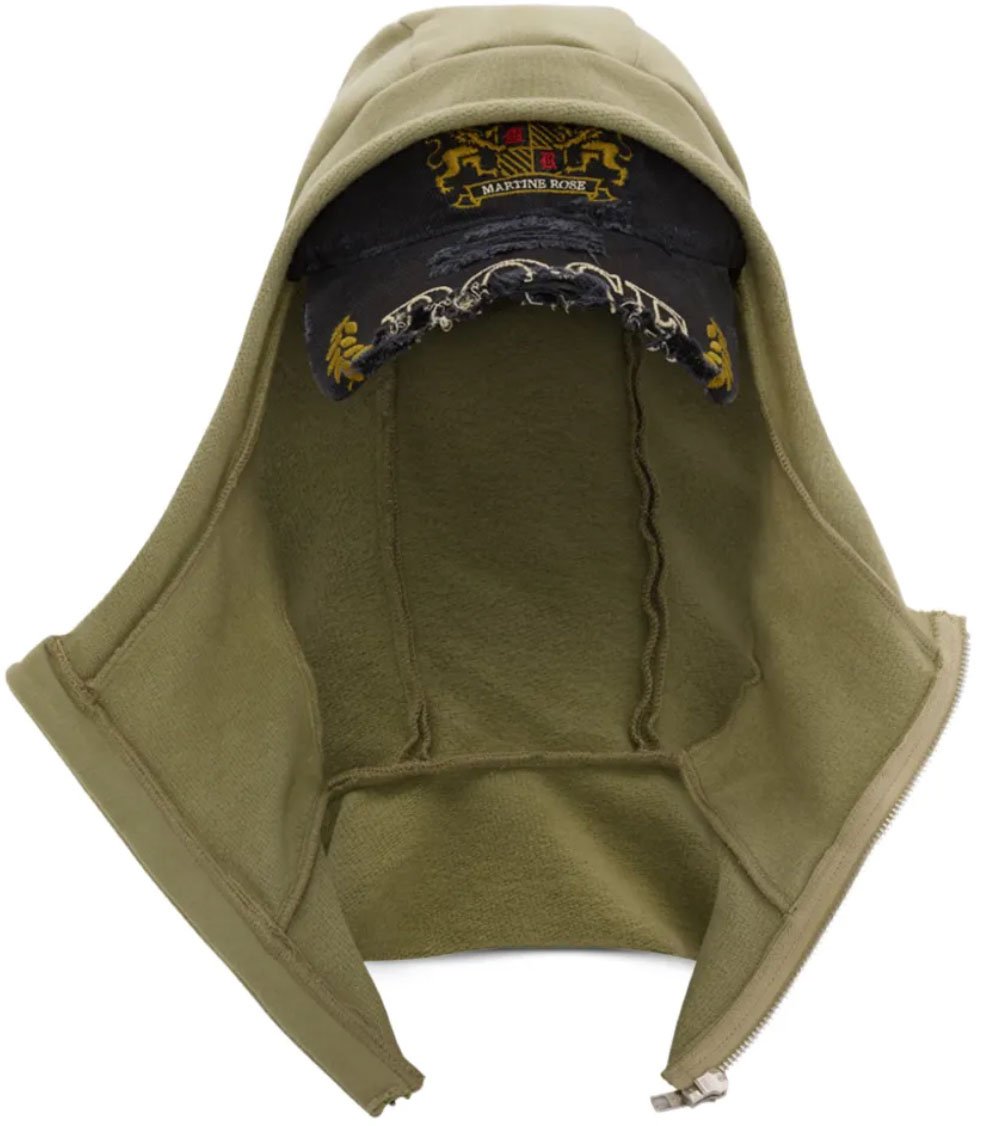 Martine Rose Martine Rose Cut Peak Hood Black Washed Sage Zwart